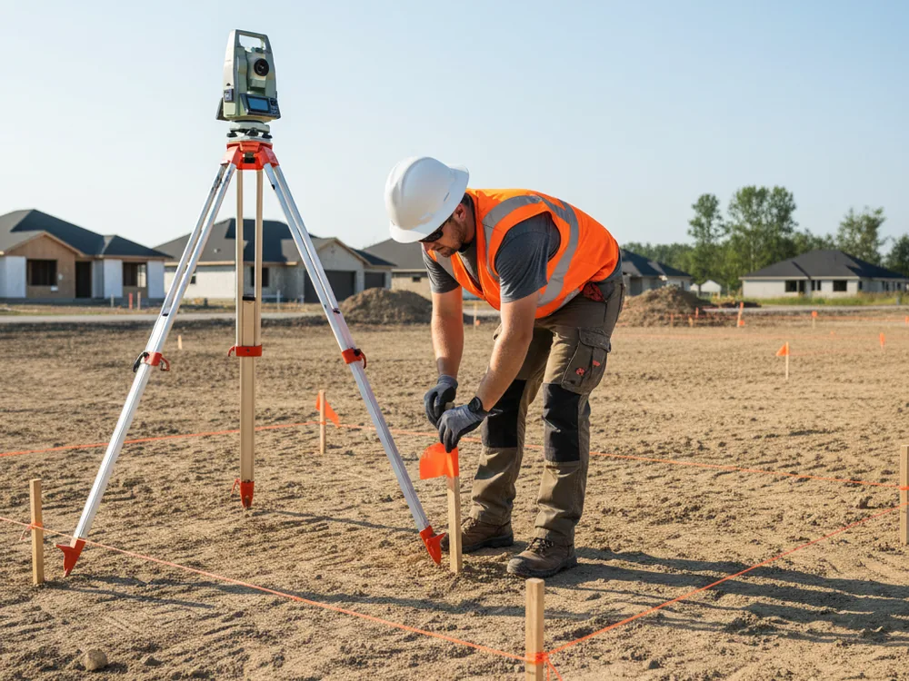 Foundation Staking — Pi Surveying, Chicagoland